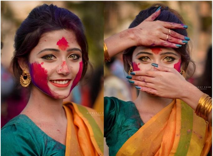 不知道大家是否还记得,去年印度洒红节上,有一位绿眼睛的印度美女蹿红