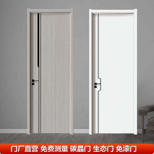 白色免漆碳晶室内门房门实木复合卧室门套装门生态门木门跨境专供