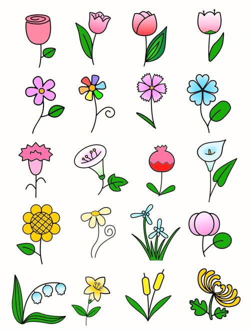 花朵简笔画 #手帐素材简 #笔画素材#各种花朵 #儿童画素材