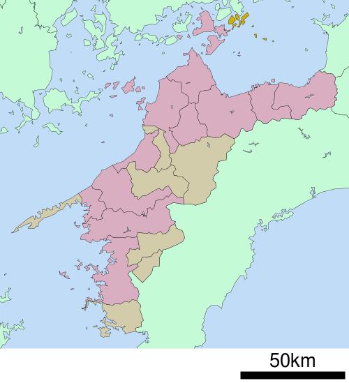 上岛町在日本爱媛县的位置