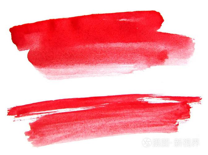 白色背景上的红色水彩笔墨水