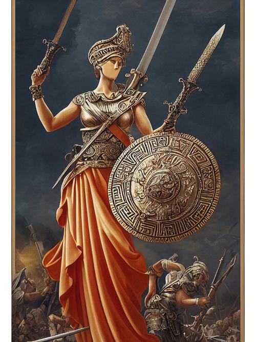 古希腊神话ai画战争女神雅典娜