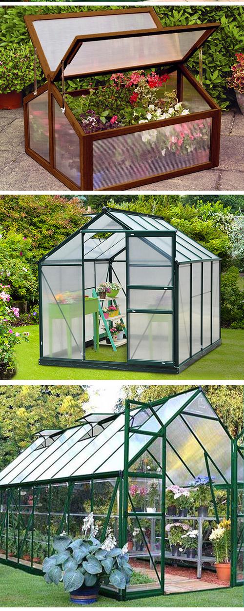 厂家直销pc透明阳光板户外温室小型家用阳台蔬菜种植透明采光花棚