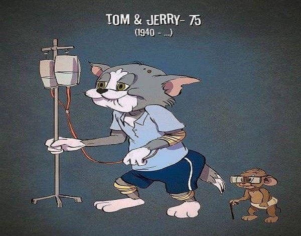 图为猫和老鼠,汤姆和杰瑞老了也还是这么好玩.