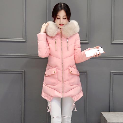 2016新款韩版冬季棉衣大码女装外套毛领加厚羽绒棉服女中长款棉袄