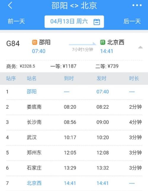 4月13日起g84次高铁邵阳始发 市区7小时可达北京