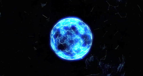 蓝色光球震撼光波抖动扩散mp4特效视频素材