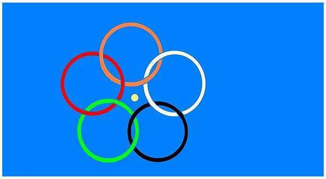 改进后的奥运五环旗五环旗的底色可改为天蓝色,蓝蓝的天空代表宇州,用