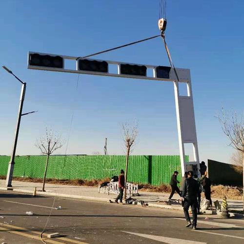 f型人行道信号灯框架信号灯杆 一体式交通道路警示灯红绿灯