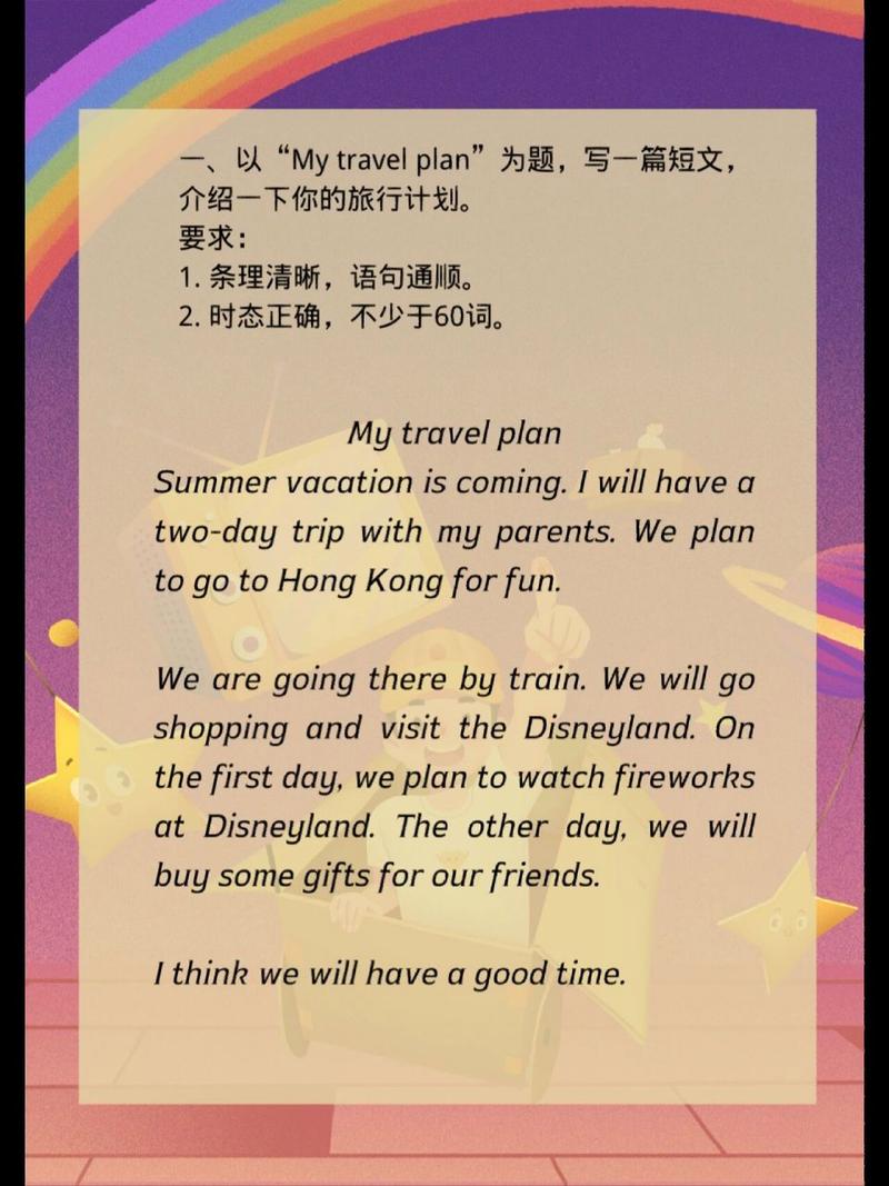 【大吉大莉】my travel plan英语作文60词     # 旅行计划,小学生英语