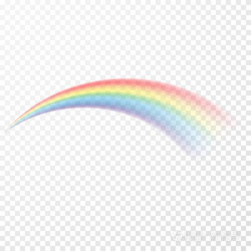 透明的彩虹矢量图在透明的背景下现实的讽刺