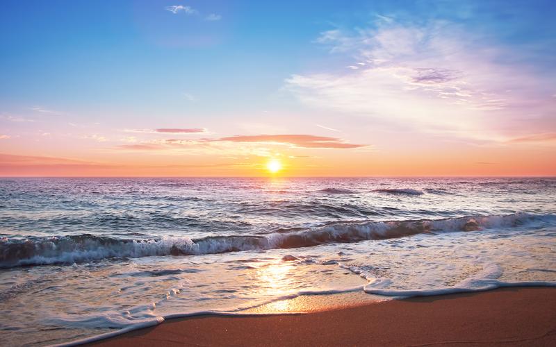 海边日出唯美迷人风景图片桌面壁纸