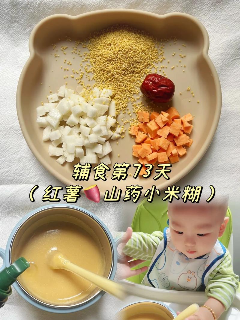 辅食第73天(红薯94山药小米糊)七月龄辅食|宝宝营养米糊| - 抖音