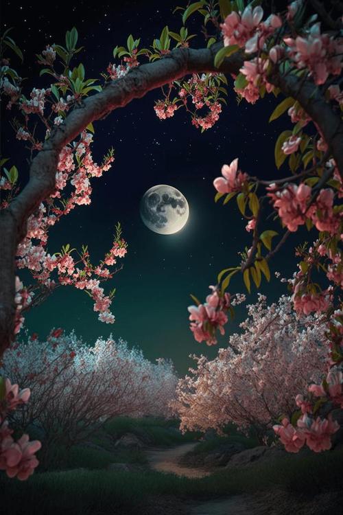 浪漫盛宴:月光下的桃花舞会