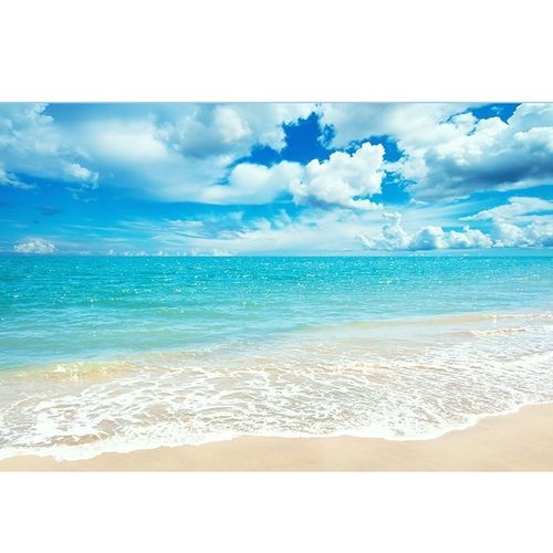 大 海边风景挂画 大海沙滩碧水蓝天背景图房间装饰贴墙画
