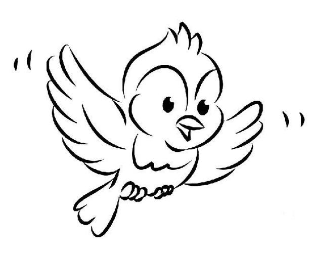 飞翔的小鸟简笔画图片小鸟儿童绘画作品图集小鸟简笔画