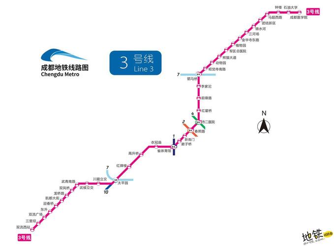 成都地铁3号线线路图_运营时间票价站点_查询下载