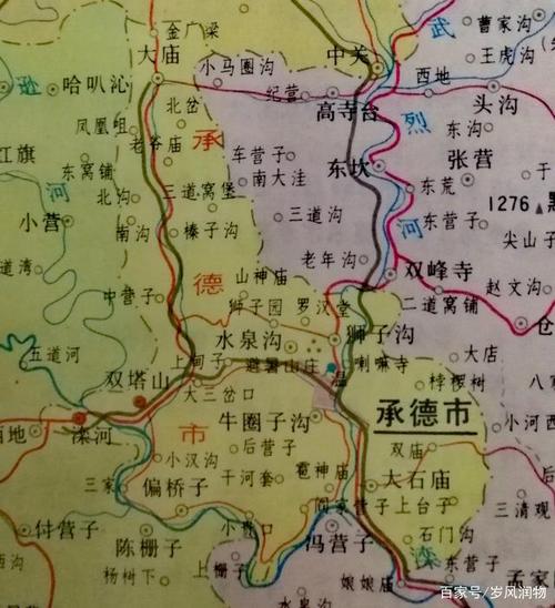 八十年代河北省承德地区各县市地图