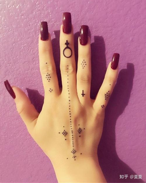女生小清新纹身之手指纹身图案
