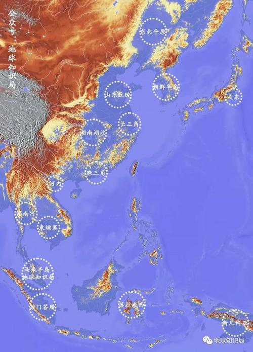 海平面上升300米以后的模拟图半个中国都没了