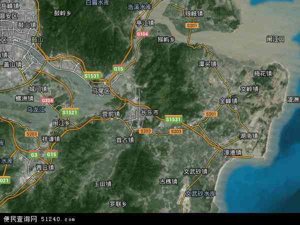 中国福建省福州市长乐市地图(卫星地图)