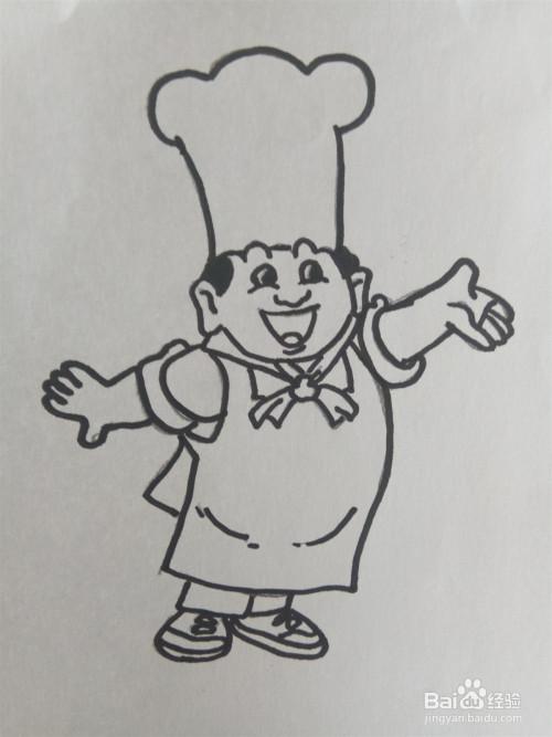 小厨师的简笔画怎么画简单好看?