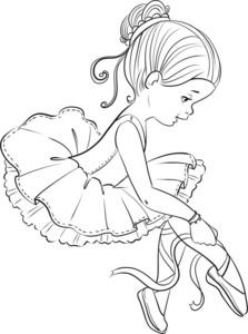 美丽的小芭蕾舞女孩轮廓着色页照片