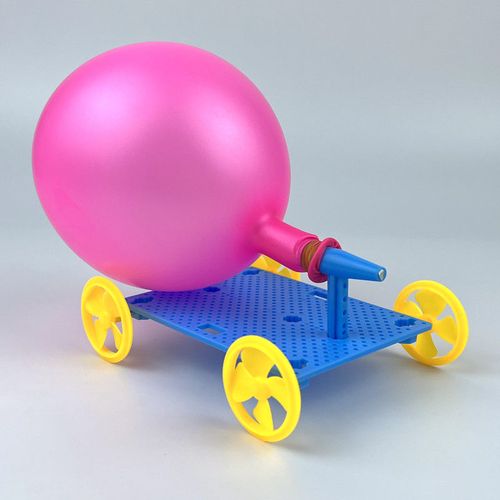 科技小制作气球反冲小车幼儿园反冲力科学实验小学生手工玩具diy