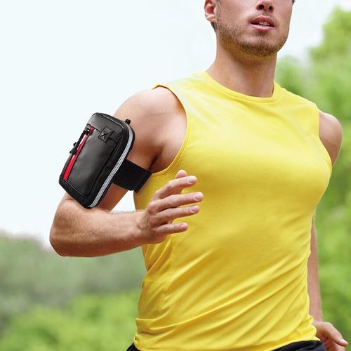 5英寸手机运动臂带 跑步手机臂包 大容量骑行户外运动装备 红色