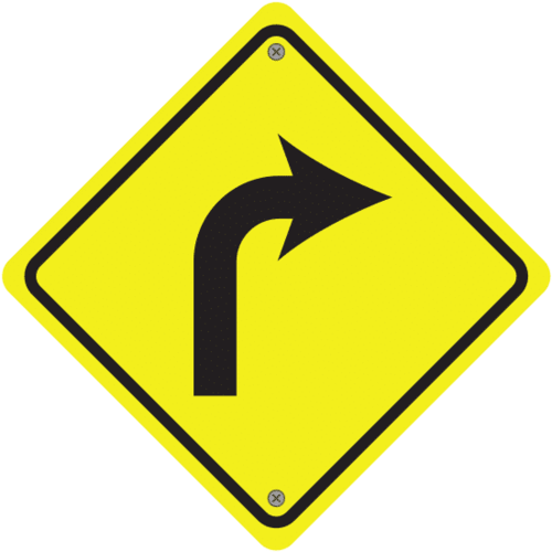 右转交通标志 right turn traffic sign