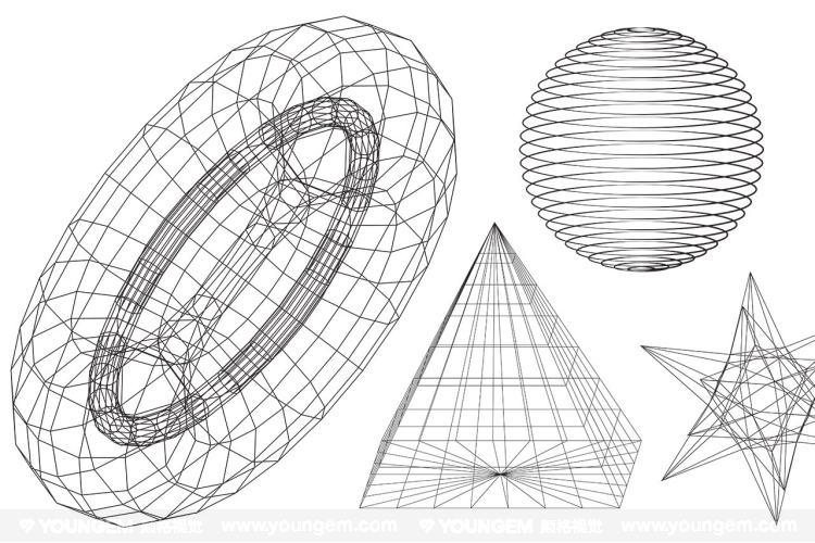 30款艺术抽象3d三维立体几何多边形波浪扭曲线条背景底纹设计素材