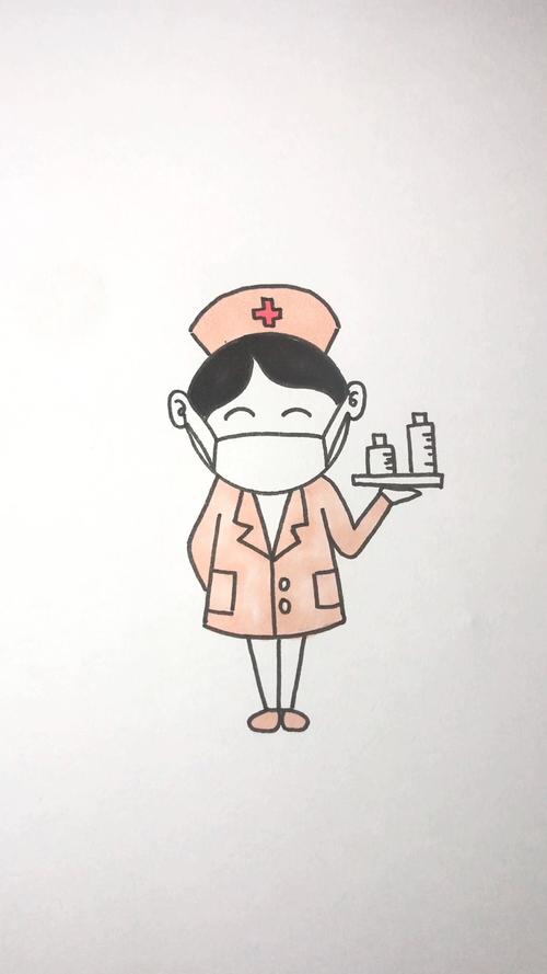 护士简笔画简单又漂亮戴口罩