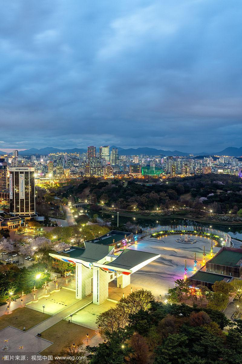 韩国首尔奥林匹克公园鸟瞰图