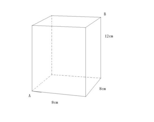 一个无盖的长方形盒子的长宽高分别为8cm 8cm 12cm