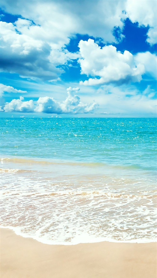 大海沙滩蓝天白云h5背景