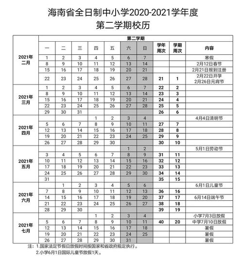 海南中小学放暑假时间定了!(附2021—2022学年度校历)