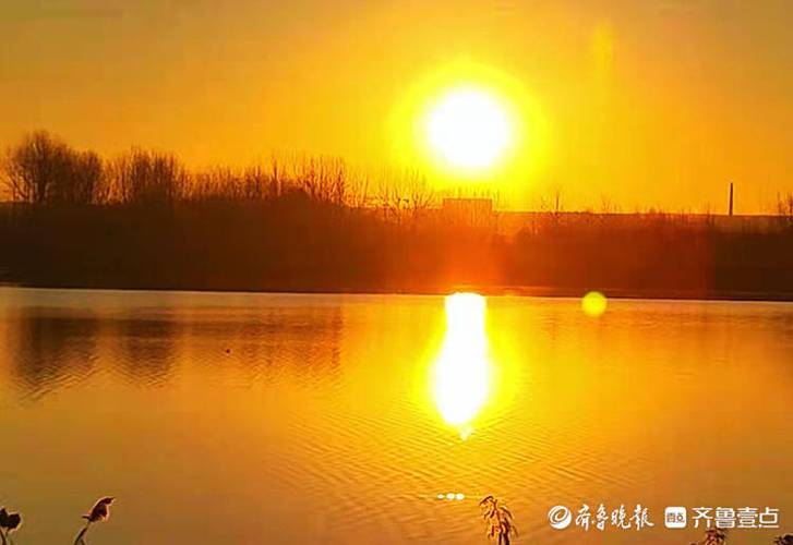 东方升起红太阳 ,白马河畔添美景