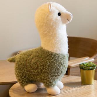ymcmo羊驼玩偶彩色 羊驼公仔毛绒玩具可爱小羊睡觉布娃娃客厅玩偶