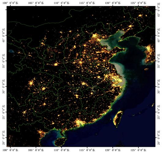 2019中国夜间灯光地图