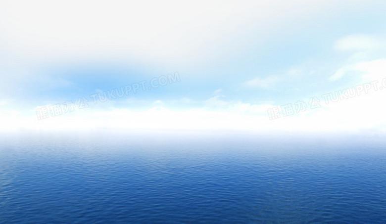 太阳白云蓝天大海沙滩图片