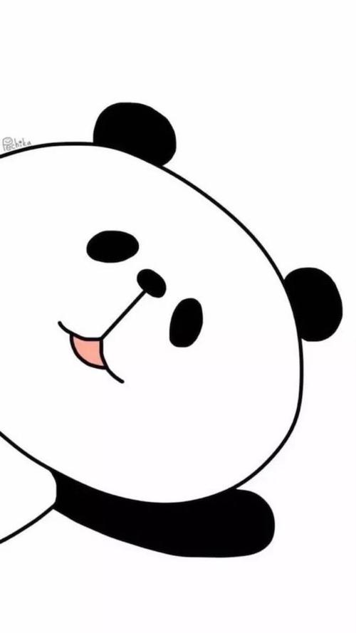 熊猫,可爱卡通,萌萌哒,呆萌,手机壁纸黑白手绘小熊猫