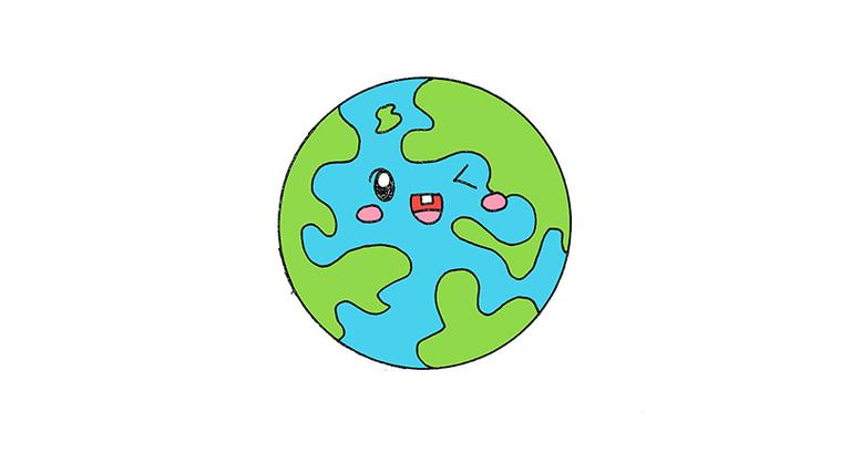地球简单画法颜色
