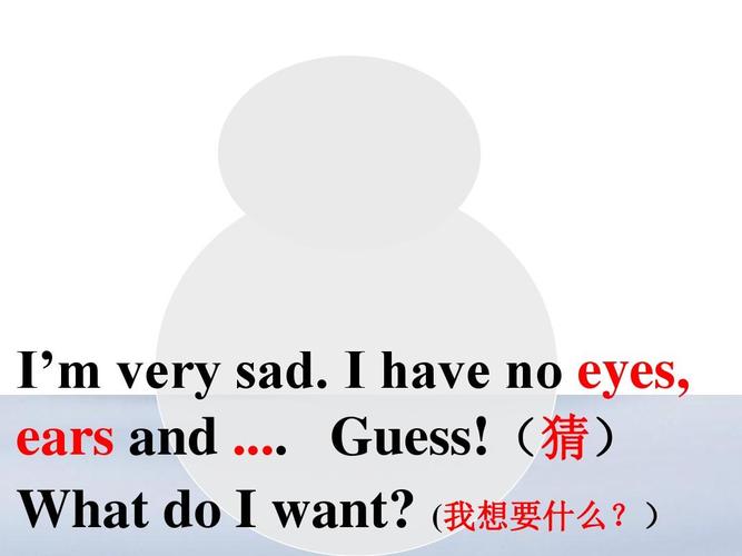 i m very sad. i have no eyes, ears and . guess!