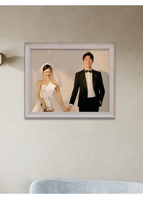 618 定制婚纱照相框照片放大床头结婚照挂墙卧室美式复古客厅组合套装