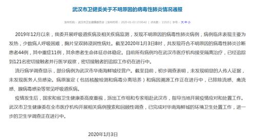 这句话怎么说(时事篇) 第2028期:武汉发现不明原因肺炎患者44例 未