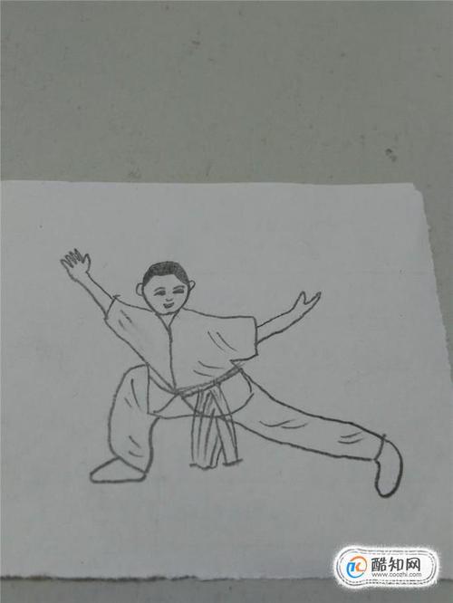 儿童简笔画之练习武术的小孩优质