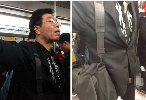北京地铁猥琐大叔咸猪手袭胸摸臀为所欲为