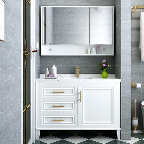 海澳德卫浴北欧浴室柜组合橡木实木现代简约落地式洗漱台洗脸盆柜
