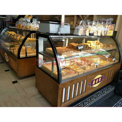 糕点展示柜定做弧形桃酥柜玻璃商用面包柜台蛋糕店展柜制冷柜 实木柜