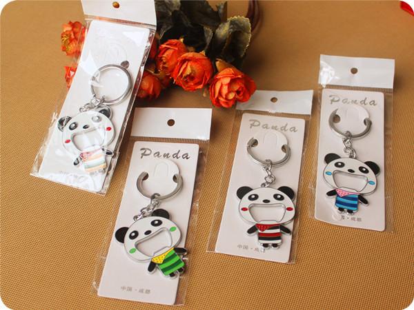 全场10件包邮四川旅游纪念礼品成都大熊猫钥匙扣开瓶器钥匙链挂件
